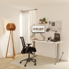 30” x 60” EXECUTIVE Home Office Sit To Stand Computer Desk and Ergonomic Chair